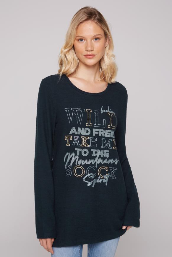 Pullover mit asymmetrischer Naht horizon navy