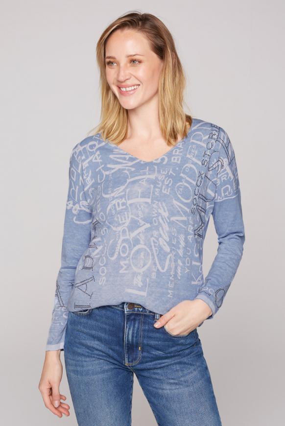 Pullover mit Glitzerstein-Wording
