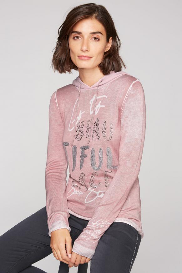 Pullover mit Innendruck, Kapuze und Artwork