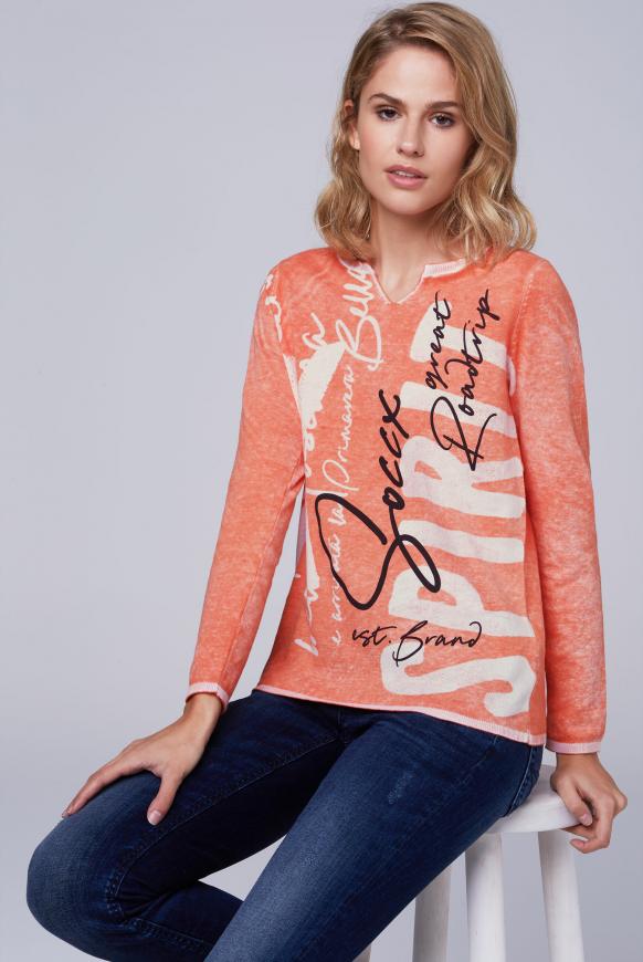 Pullover mit Inside Print und Acid-Effekt