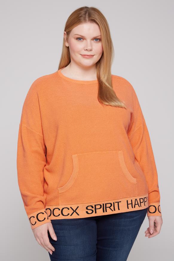 Pullover mit Intarsia-Logo apricot blush