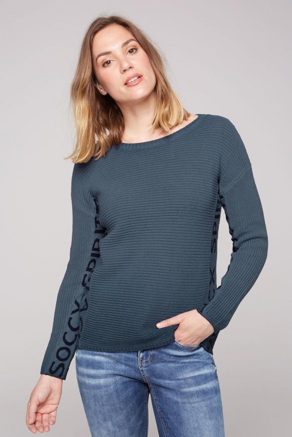 Pullover mit Intarsien-Logo