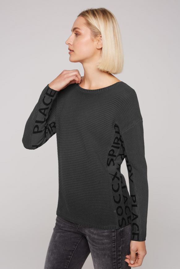 Pullover mit Intarsien-Logo