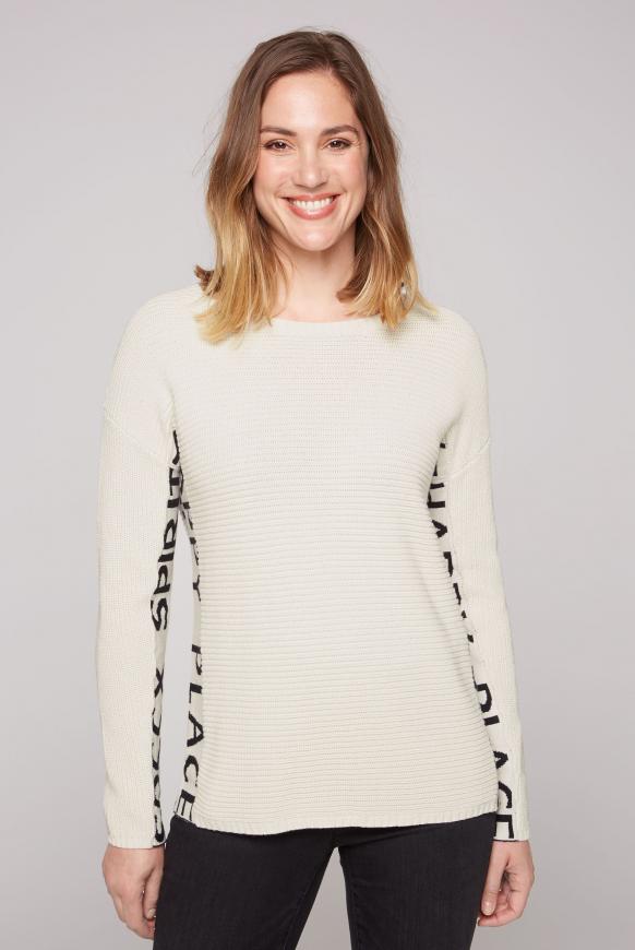 Pullover mit Intarsien-Logo