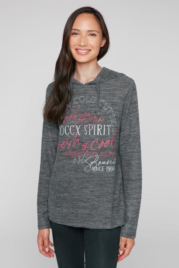 Pullover mit Kapuze und Glitter Print