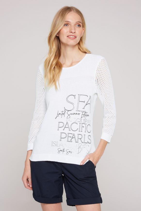 Pullover mit Mesh-Ärmeln und Schnürung