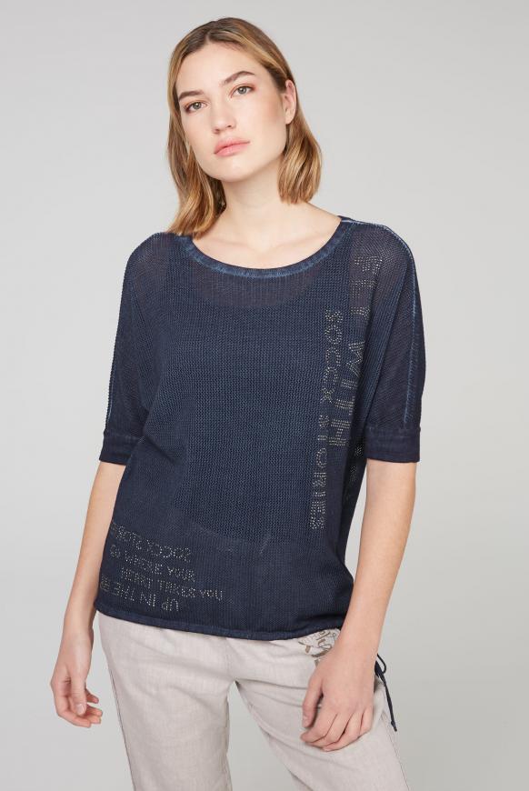 Pullover mit Mesh-Struktur und Artwork