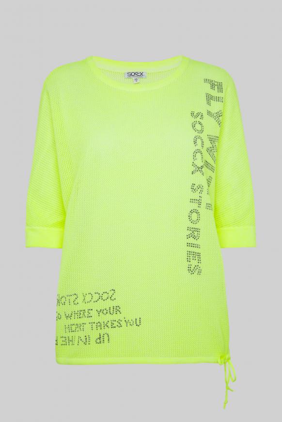 Pullover mit Mesh-Struktur und Artwork