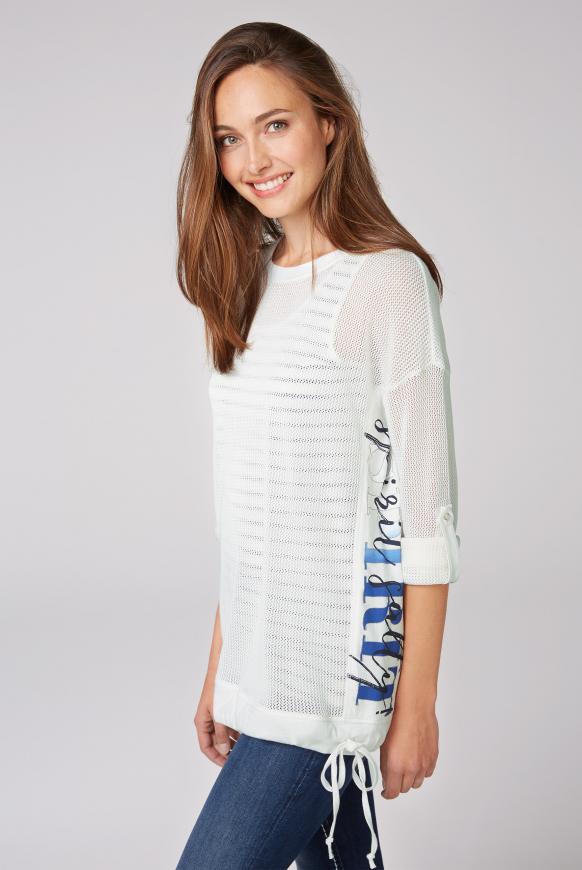 Pullover mit Meshstruktur und Ringeltop 2-in-1