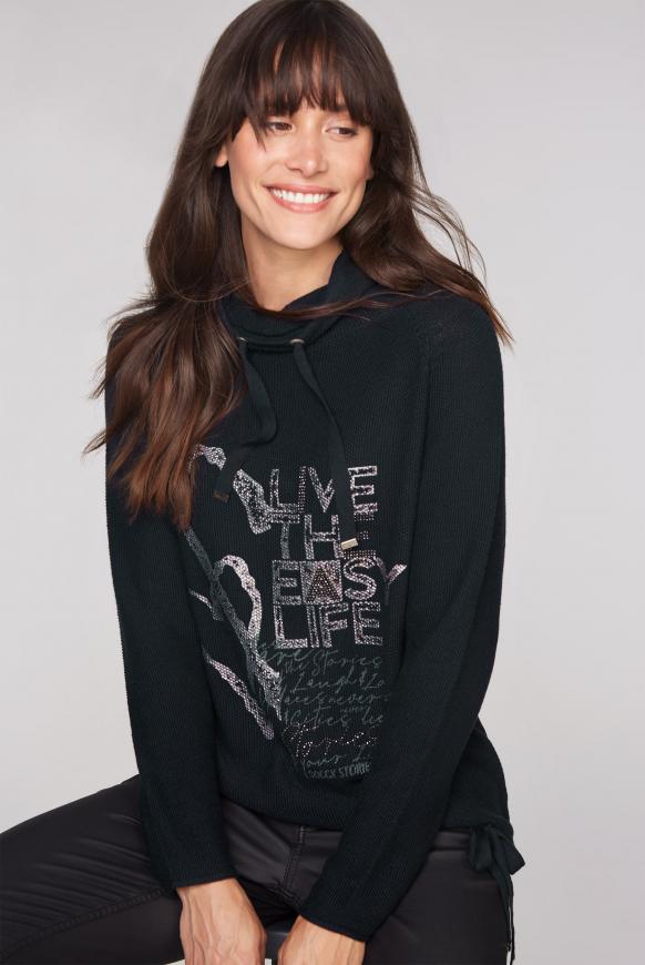 Pullover mit Perlmuster und Rollkragen