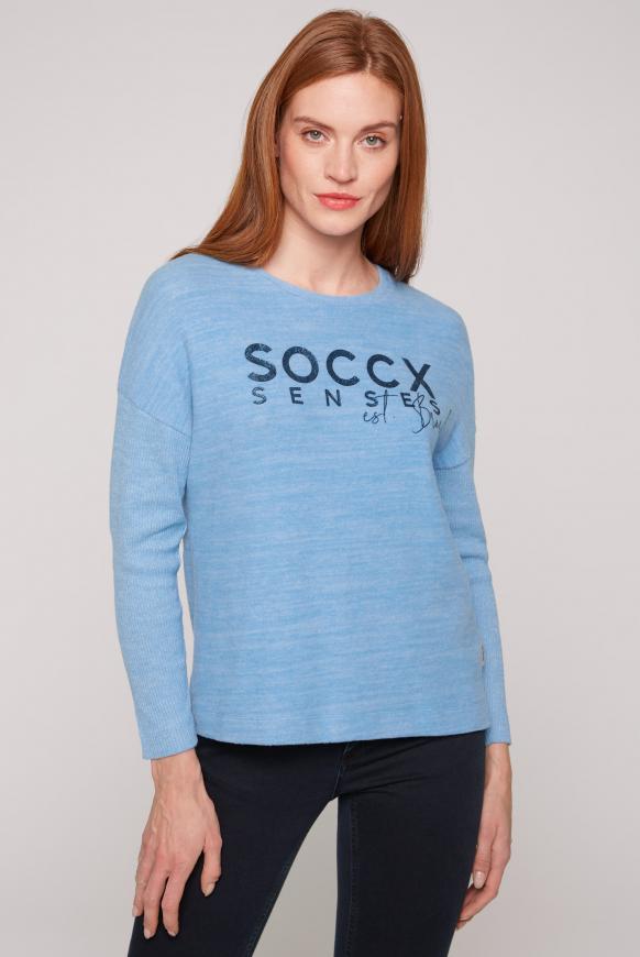 Pullover mit Rippstrickärmeln