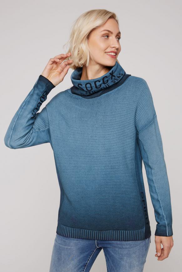 Pullover mit Rollkragen und Intarsien-Strick