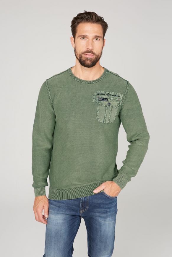 Pullover mit Tasche und Rücken-Artwork