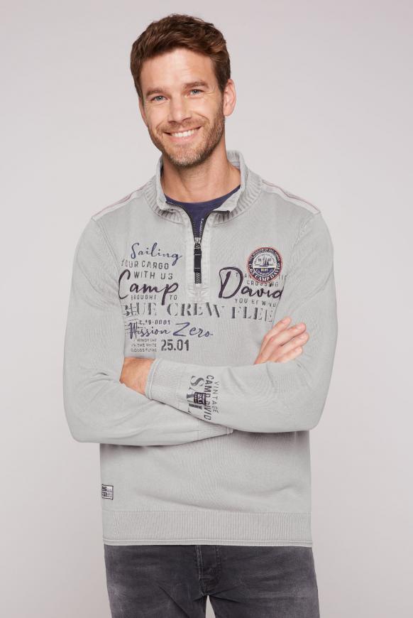 Pullover mit Troyer-Kragen aus Chenille