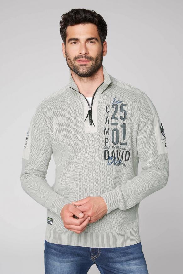 Pullover mit Troyer-Kragen und Artworks