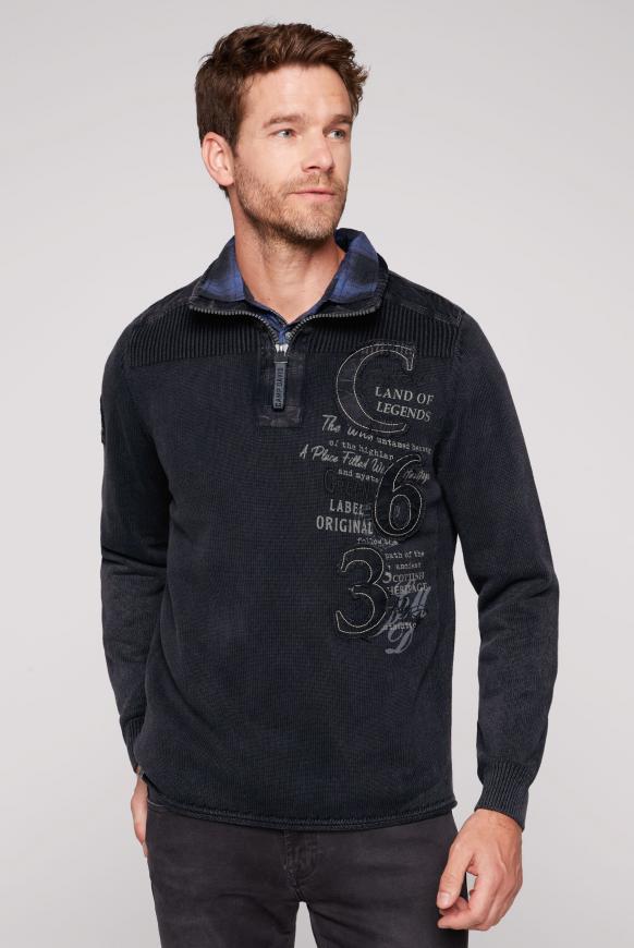 Pullover mit Troyer-Kragen und Artworks