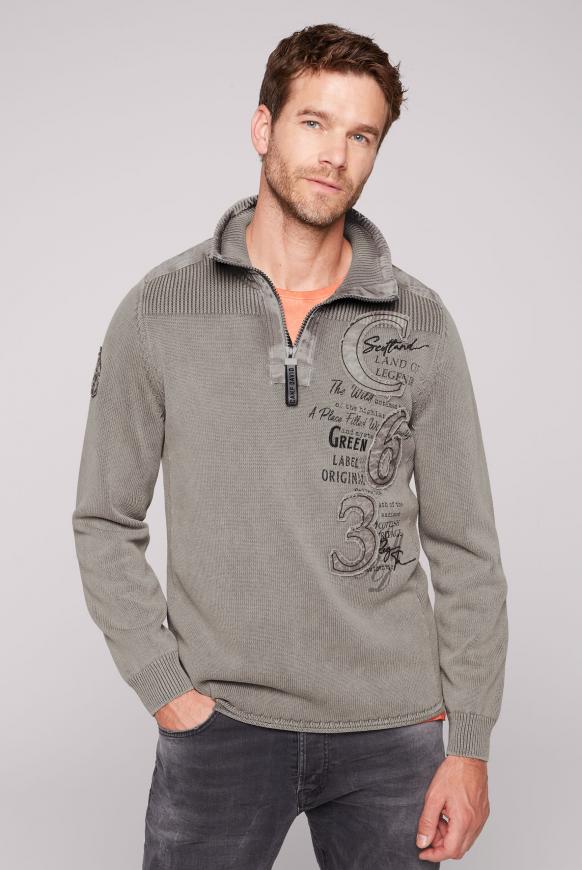 Pullover mit Troyer-Kragen und Artworks