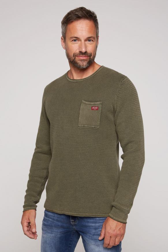 Pullover Stone Washed mit Strickmuster