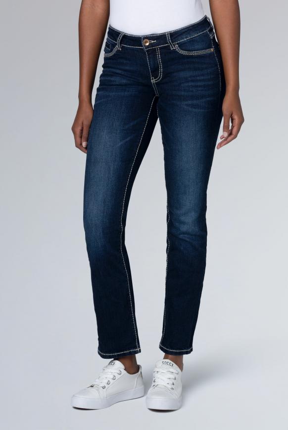 CAMP DAVID & | Regular Fit Jeans mit Kontrastnähten dark