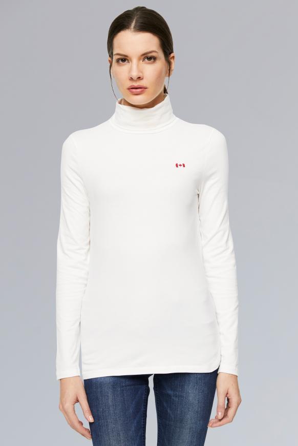 Rollkragenshirt mit kleiner Stickerei