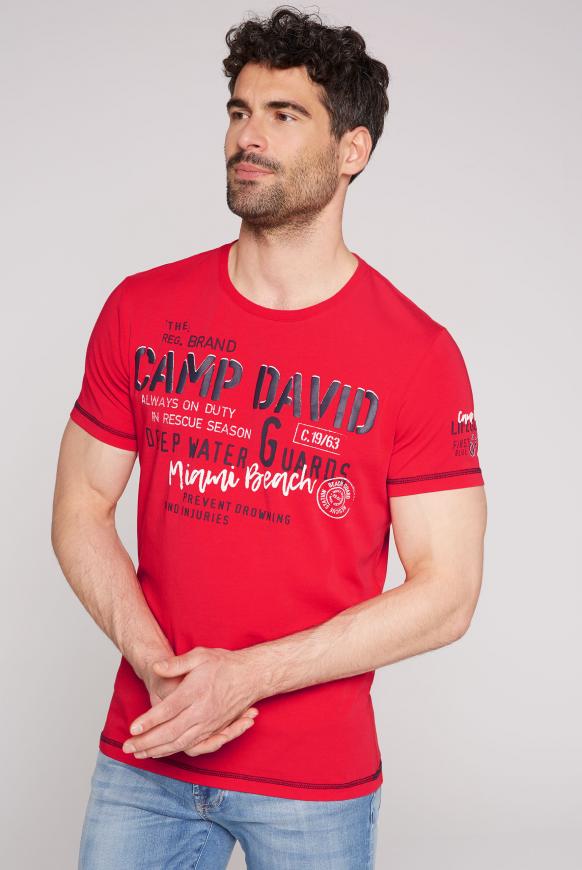 Rundhals-T-Shirt mit Logo Puff Print