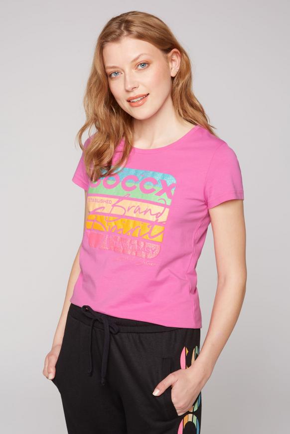Rundhalsshirt mit Glitter Artwork