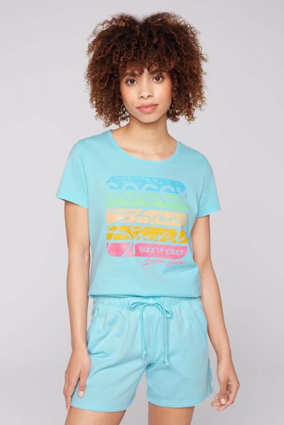 Rundhalsshirt mit Glitter Artwork