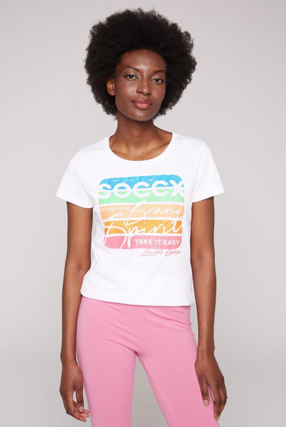 Rundhalsshirt mit Glitter Artwork