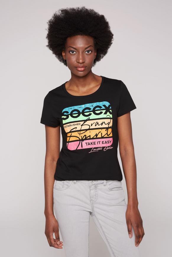 Rundhalsshirt mit Glitter Artwork