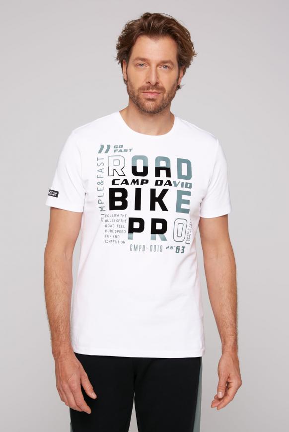 Rundhalsshirt mit Print Artworks opticwhite