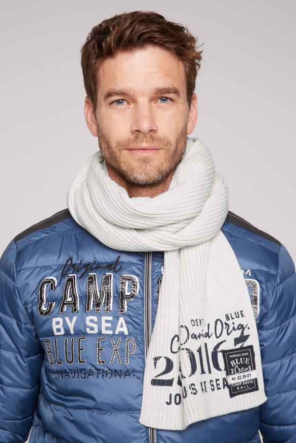 Schal in Rippstrick mit Label Print