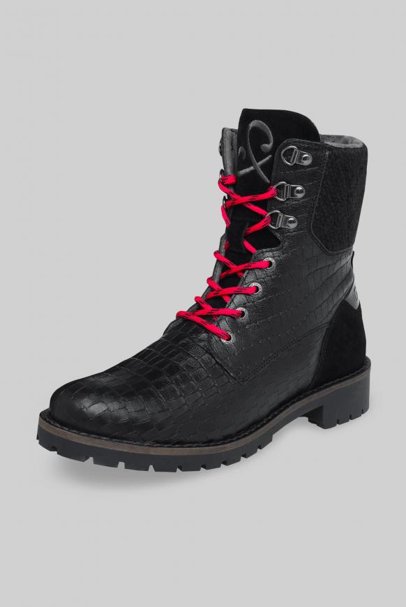 Schnürboots aus geprägtem Leder