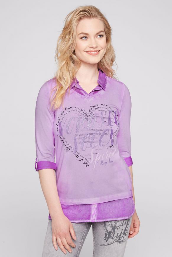 Shirt im Layer Look mit Glitter Print