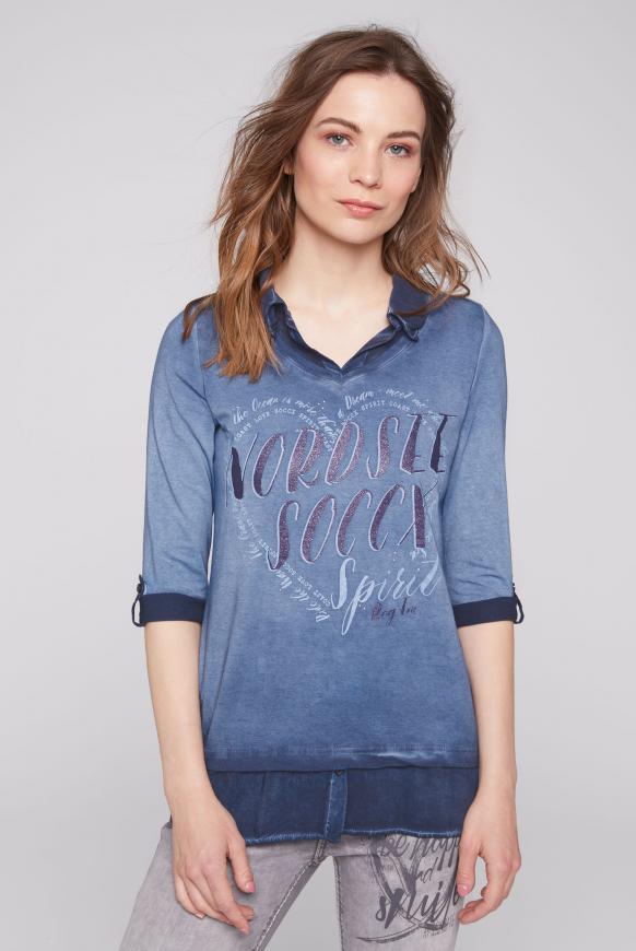 Shirt im Layer Look mit Glitter Print