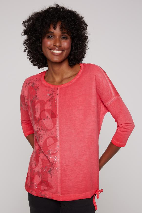 Shirt im Materialmix mit 3/4-Ärmeln