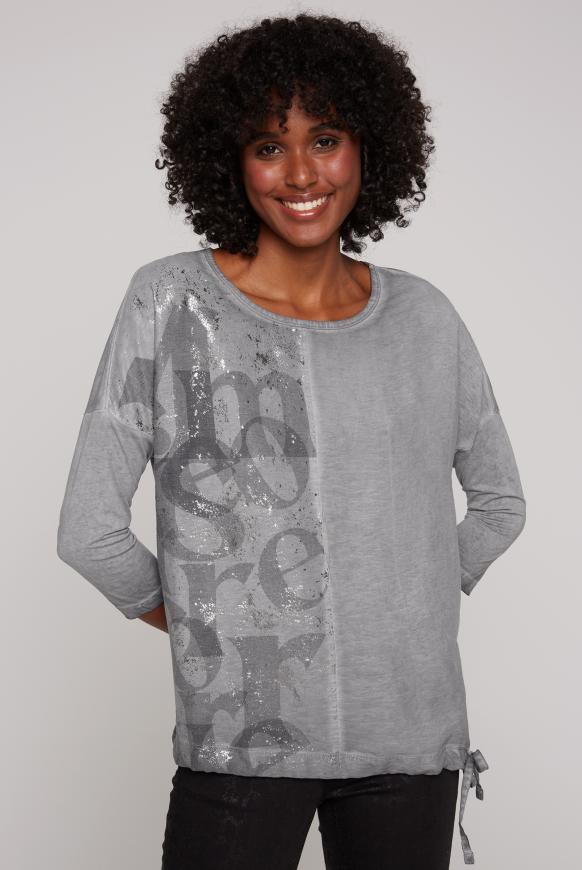Shirt im Materialmix mit 3/4-Ärmeln