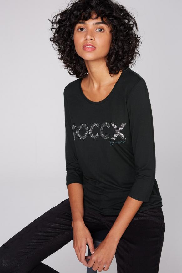 Shirt mit Logo aus Glitzersteinen