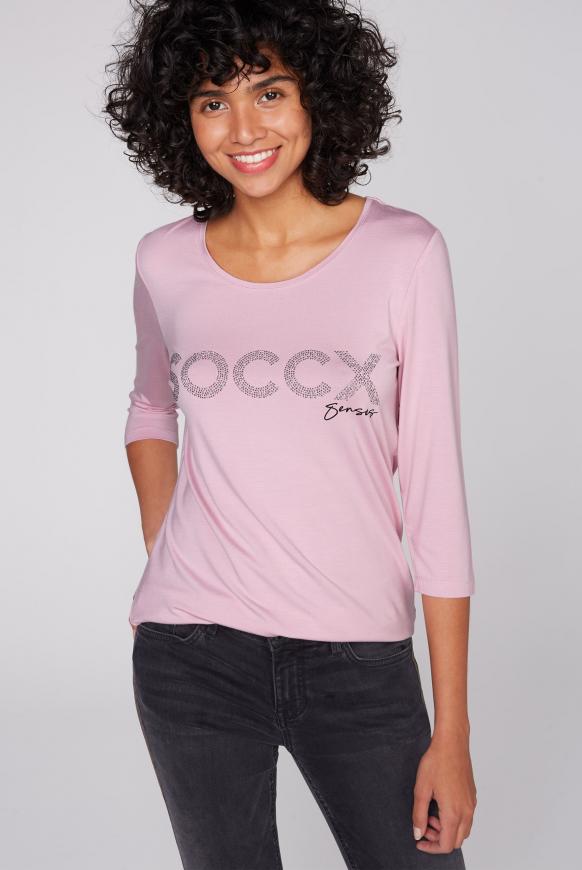 Shirt mit Logo aus Glitzersteinen