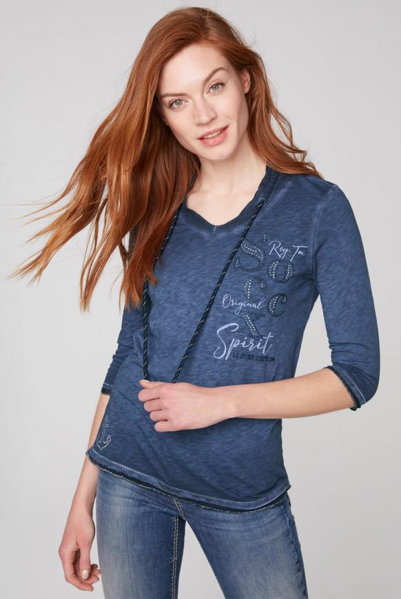 Shirt mit Mesh-Details und Rücken-Print