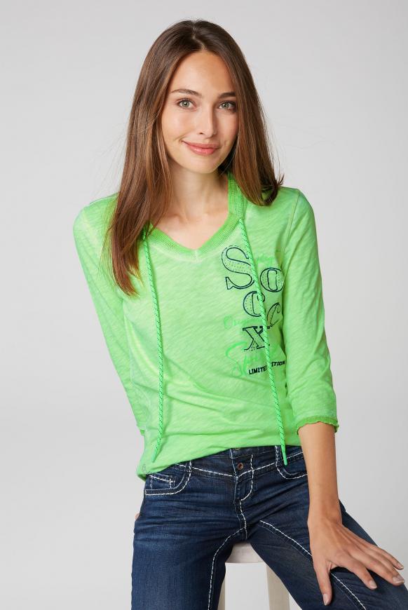 Shirt mit Mesh-Details und Rücken-Print
