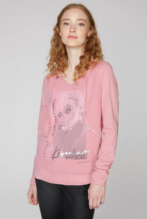 Shirt mit Tüll-Layering und Artwork