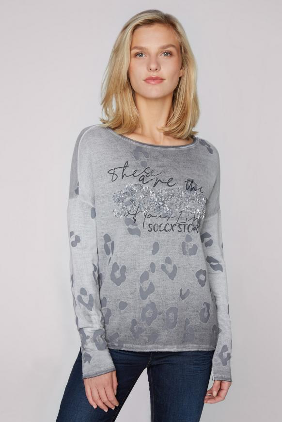 Shirt mit U-Boot-Ausschnitt und Artwork