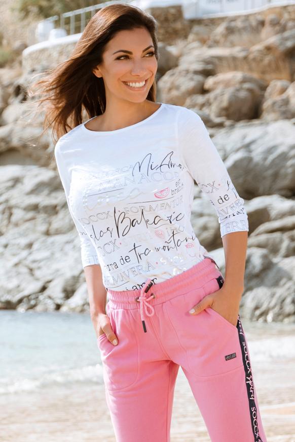 Shirt mit U-Boot-Ausschnitt und Artwork