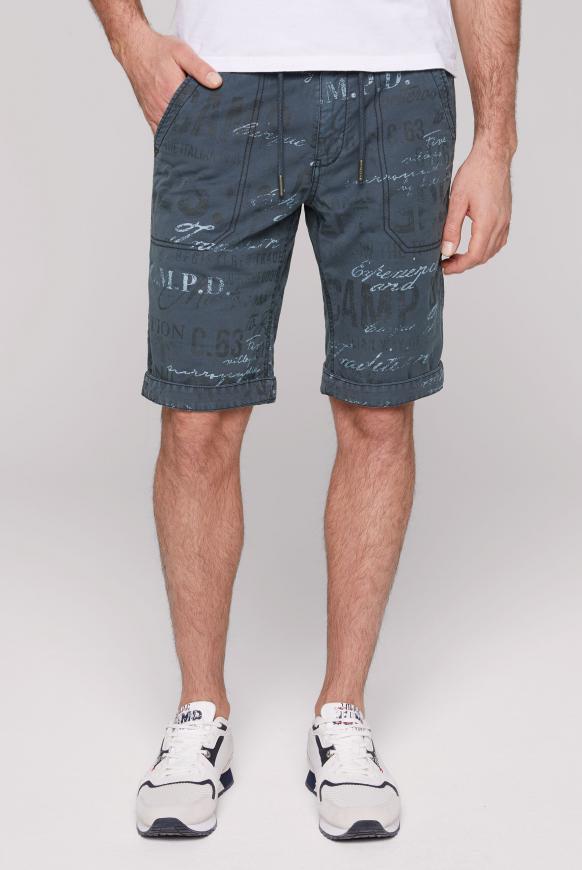 Shorts mit All Over Print steel blue