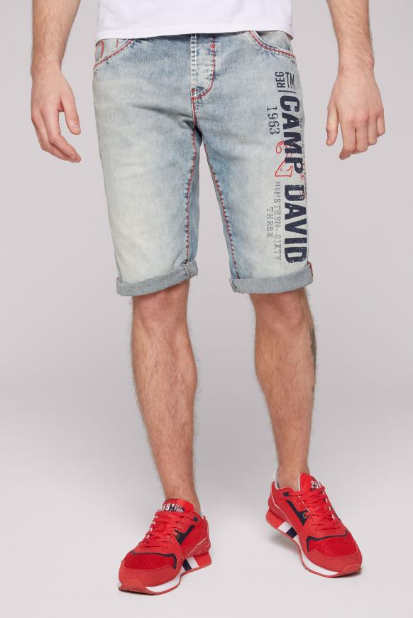 Skater Jeans RO:BI mit Logo Print light washed