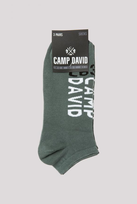 Sneakersocken im Dreierpack dark sage