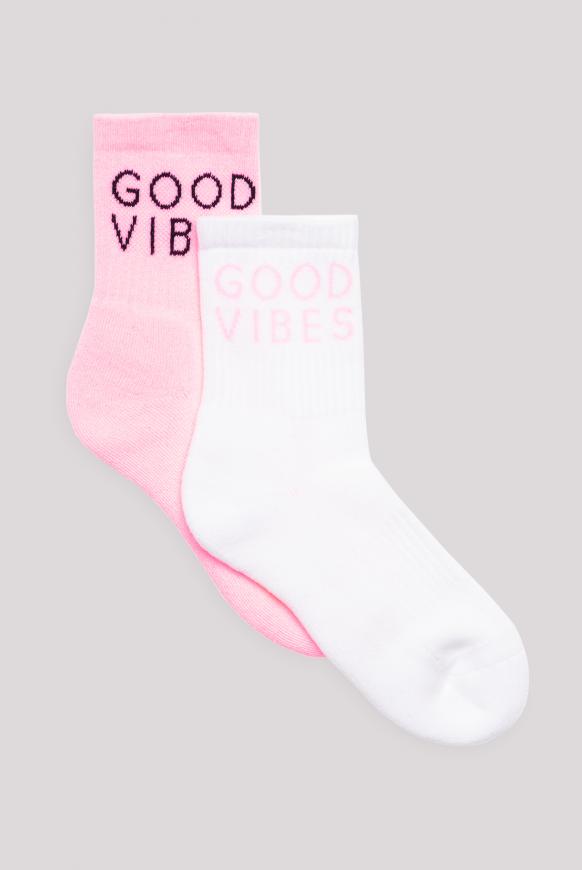 Socken mit Intarsia-Logo  beach pink / opticwhite