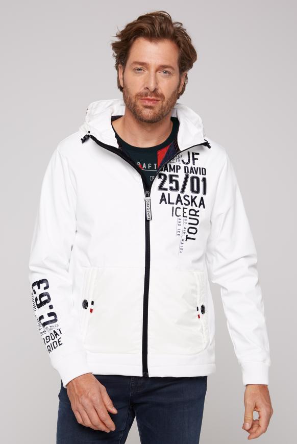 Softshelljacke im Materialmix mit Artworks