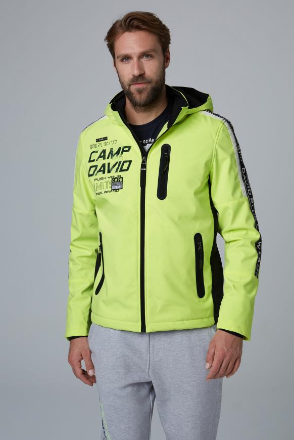 Softshelljacke mit coolen Artworks und Tapes neon lime Softshelljacke mit coolen Artworks und Tapes neon lime