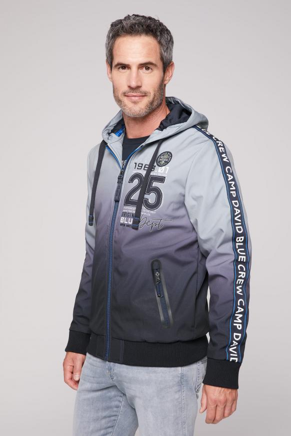 Softshelljacke mit Farbverlauf und Logo-Tapes